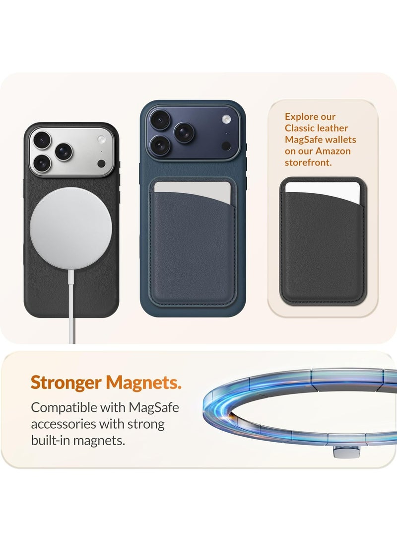 Aurheim iPhone 17 Pro Max LEATHER Case , Premium Handmade Cover with MagSafe Compatibility, Metallic Buttons, Military-Grade Protection, Anti-Scratch, Microfiber Lining (Navy Blue) - Image 4